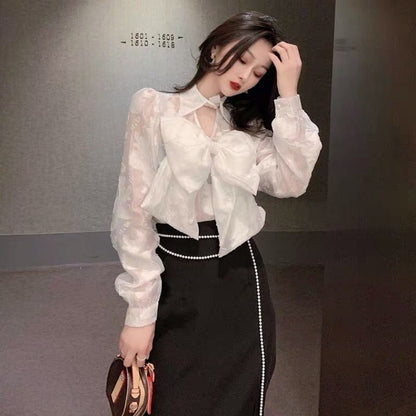 Slim Fit And Slim Ladies Hanging Neck Small Fragrance Shirt Women
