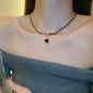 Retro Elegant Leather Winding Chain Diamond Magnetic Necklace