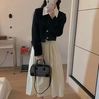 Women's Simple Temperament Color Matching Small Fragrance Style Short Coat